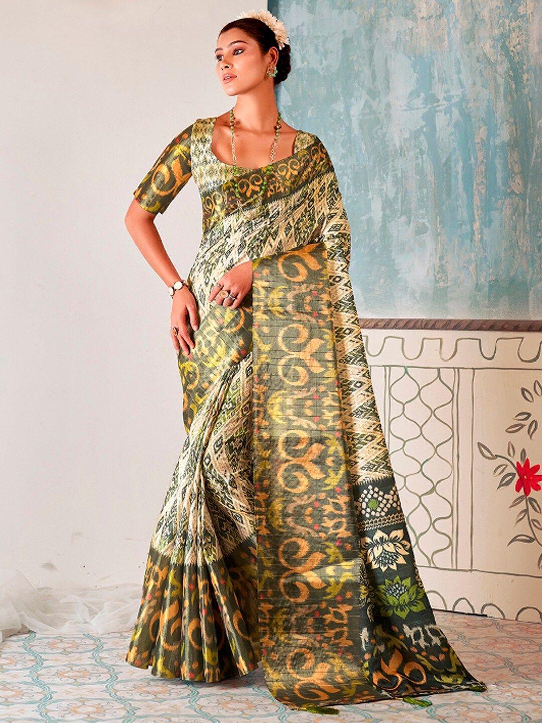 mitera ethnic motifs printed sungudi saree