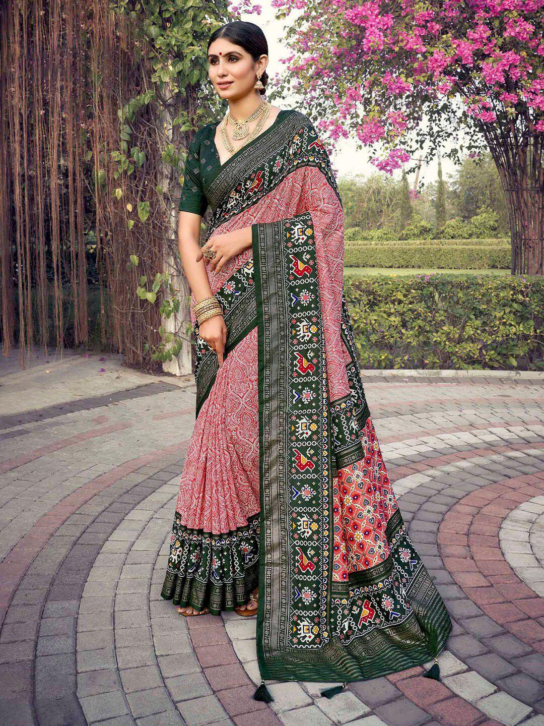 mitera ethnic motifs printed woven design patola saree