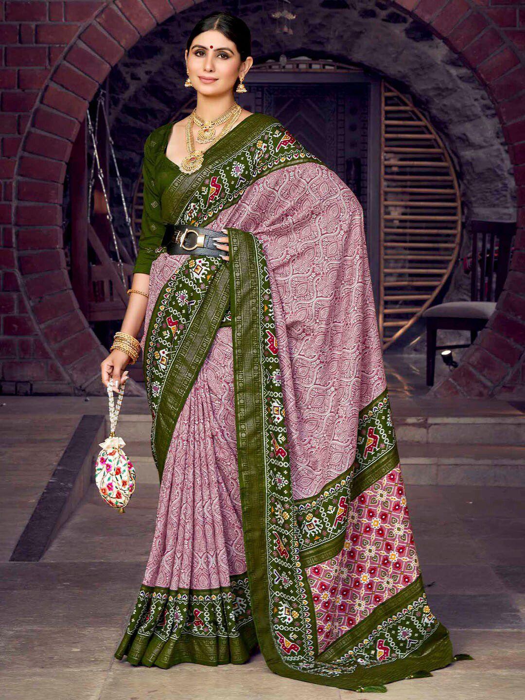 mitera ethnic motifs printed woven design patola saree