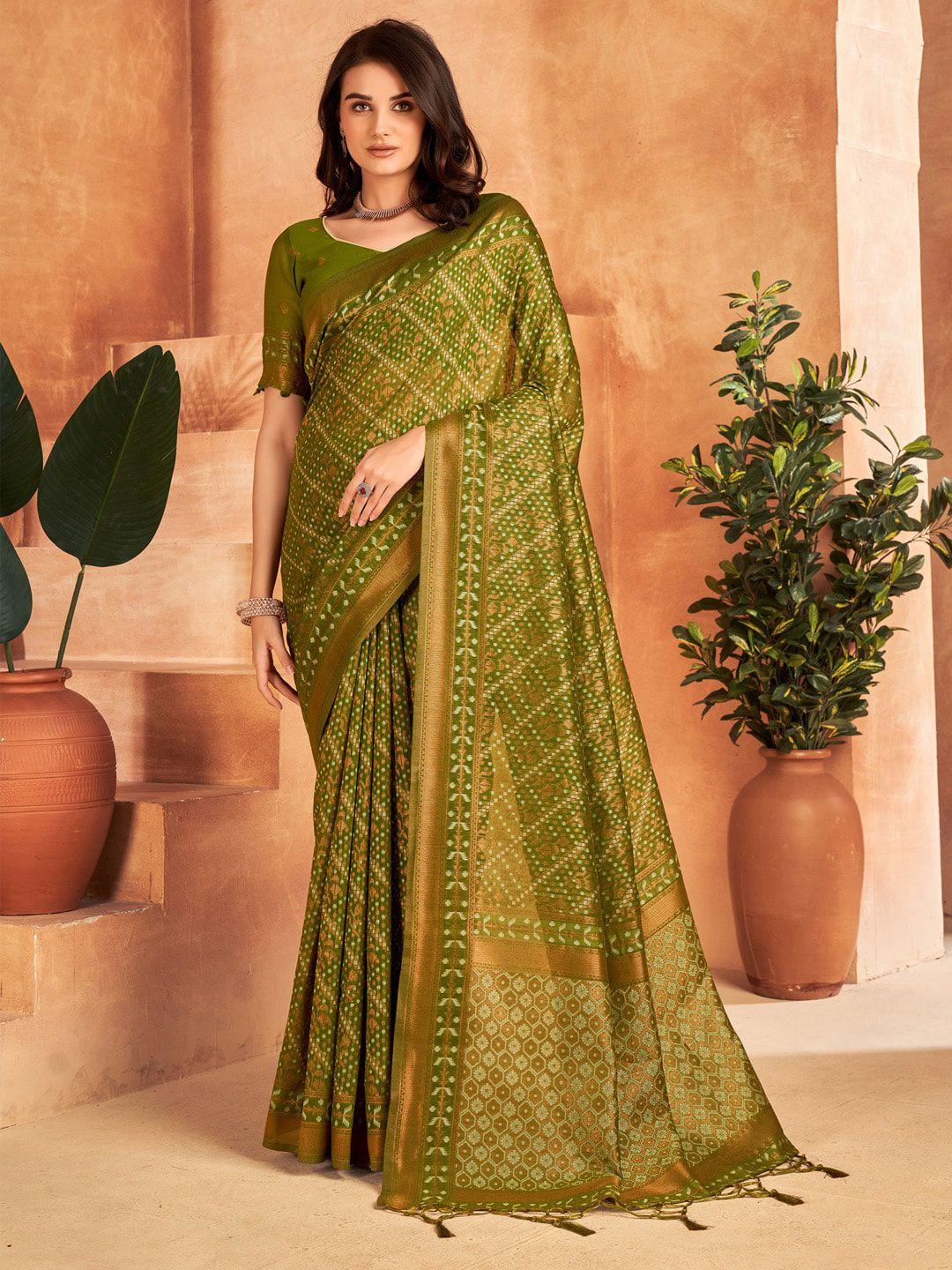 mitera ethnic motifs printed zari banarasi saree