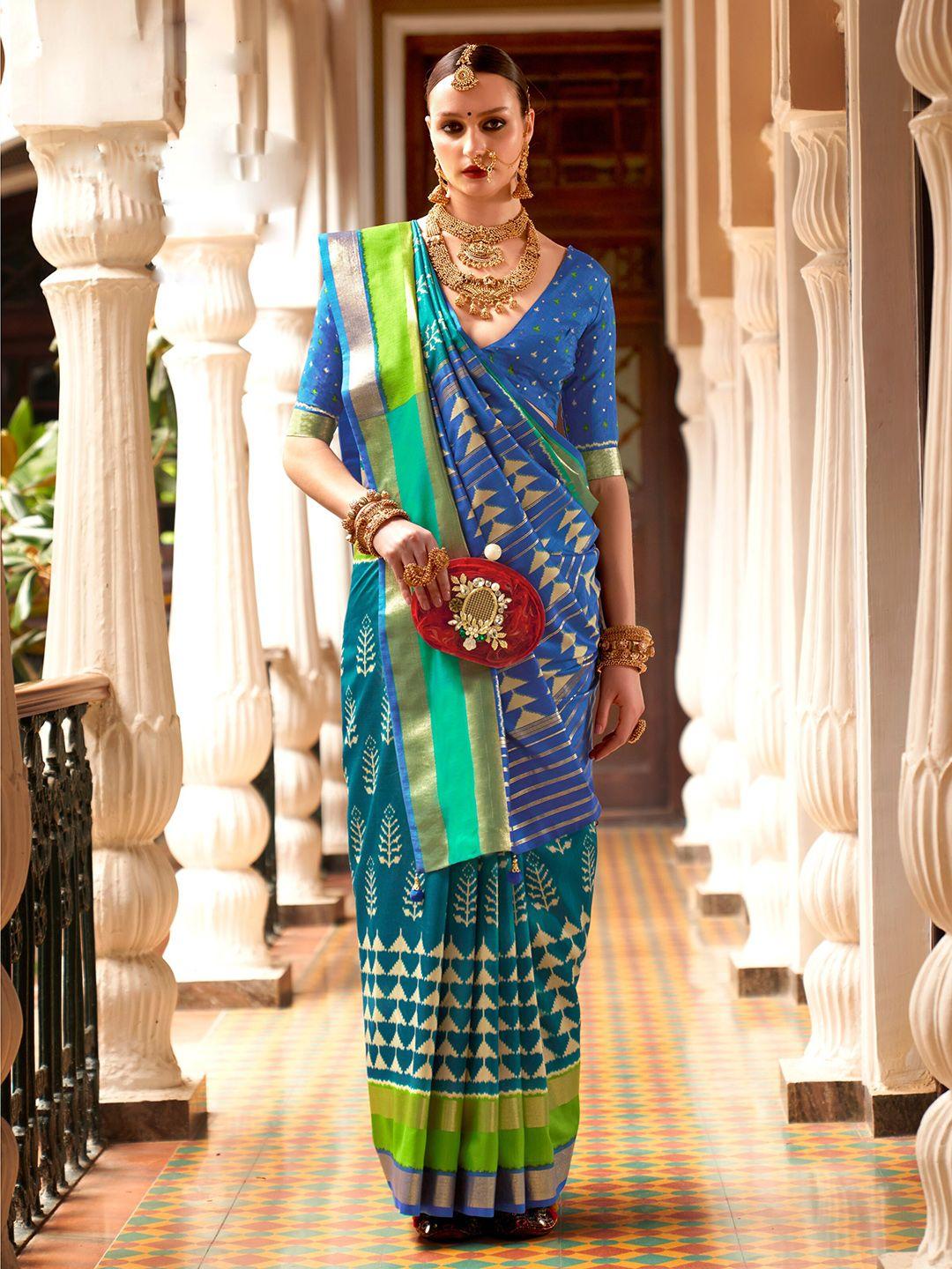 mitera ethnic motifs printed zari patola saree