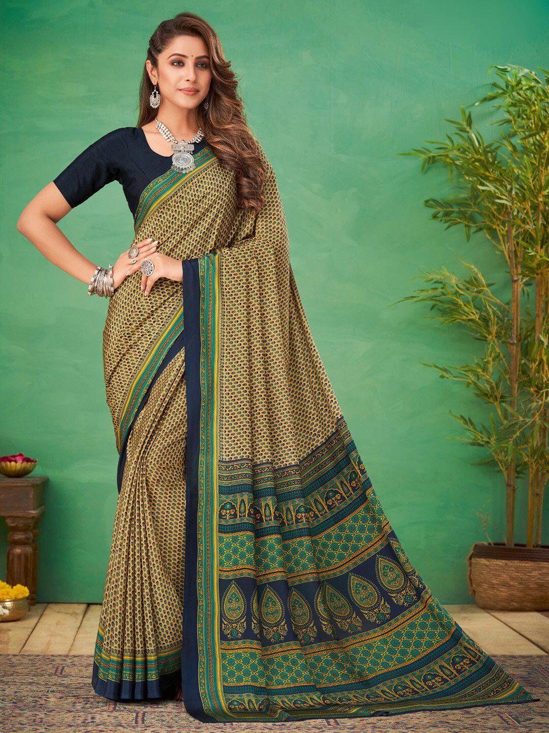 mitera ethnic motifs pure crepe bagru saree