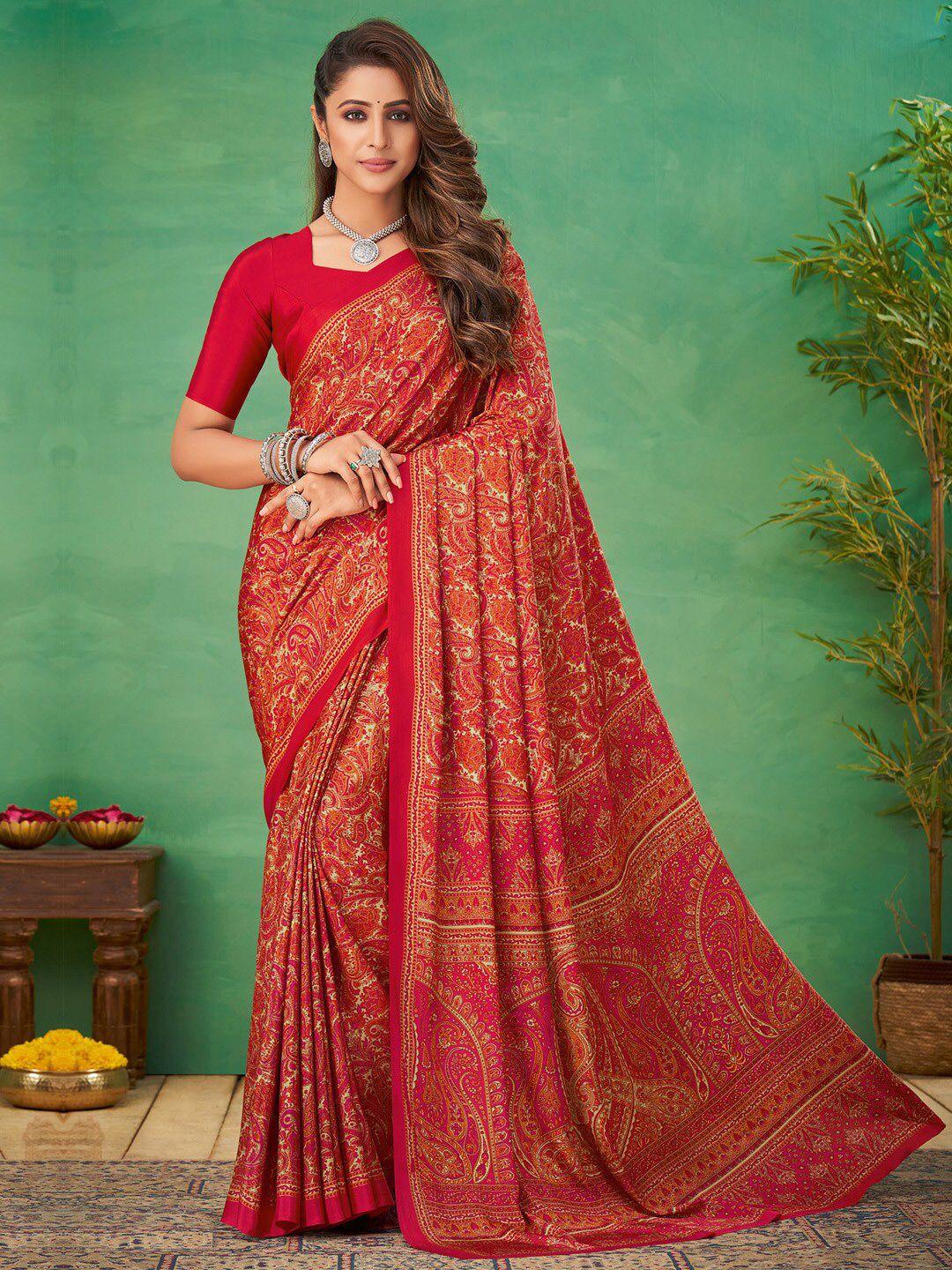 mitera ethnic motifs pure crepe bagru saree