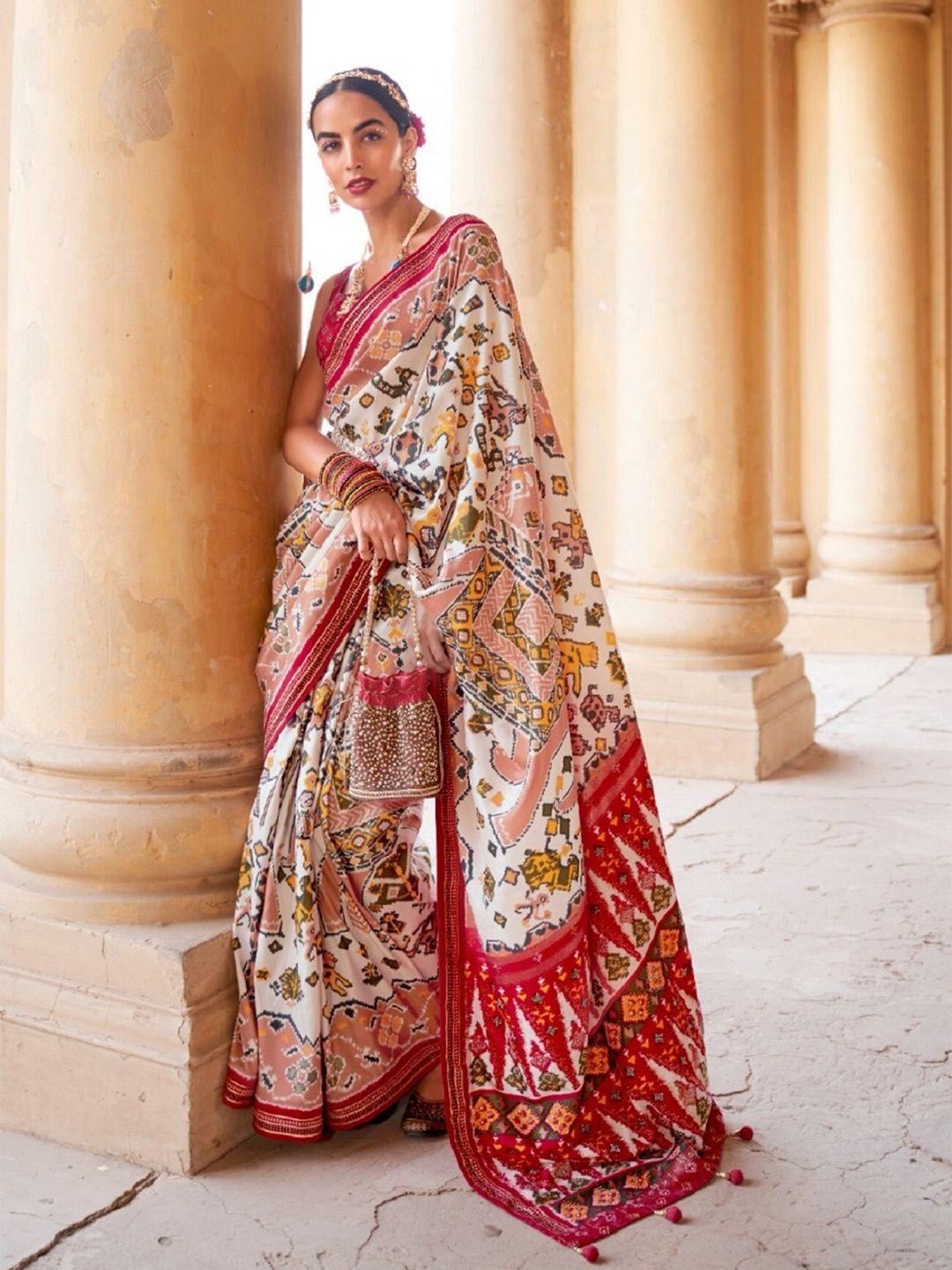 mitera ethnic motifs pure silk patola saree