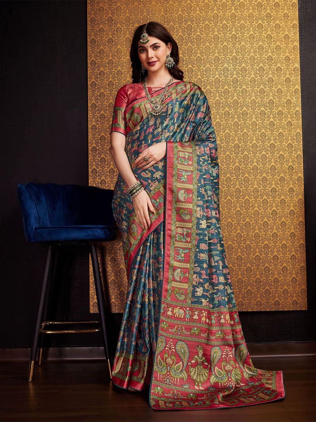 mitera ethnic motifs satin saree