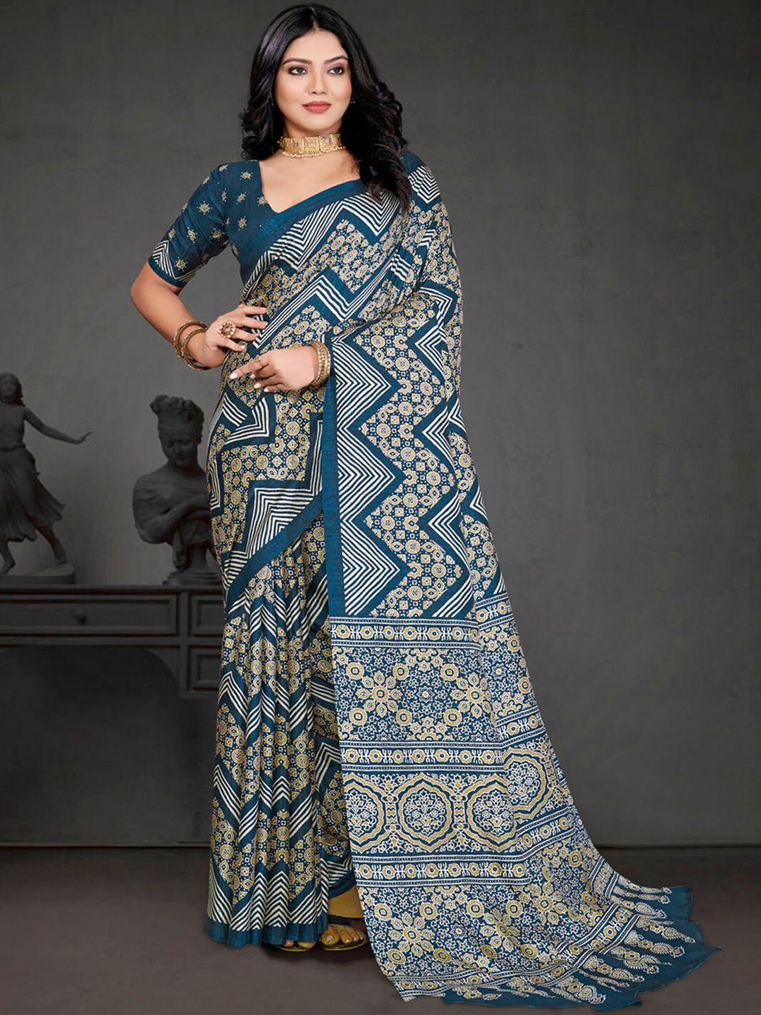 mitera ethnic motifs silk bagru saree