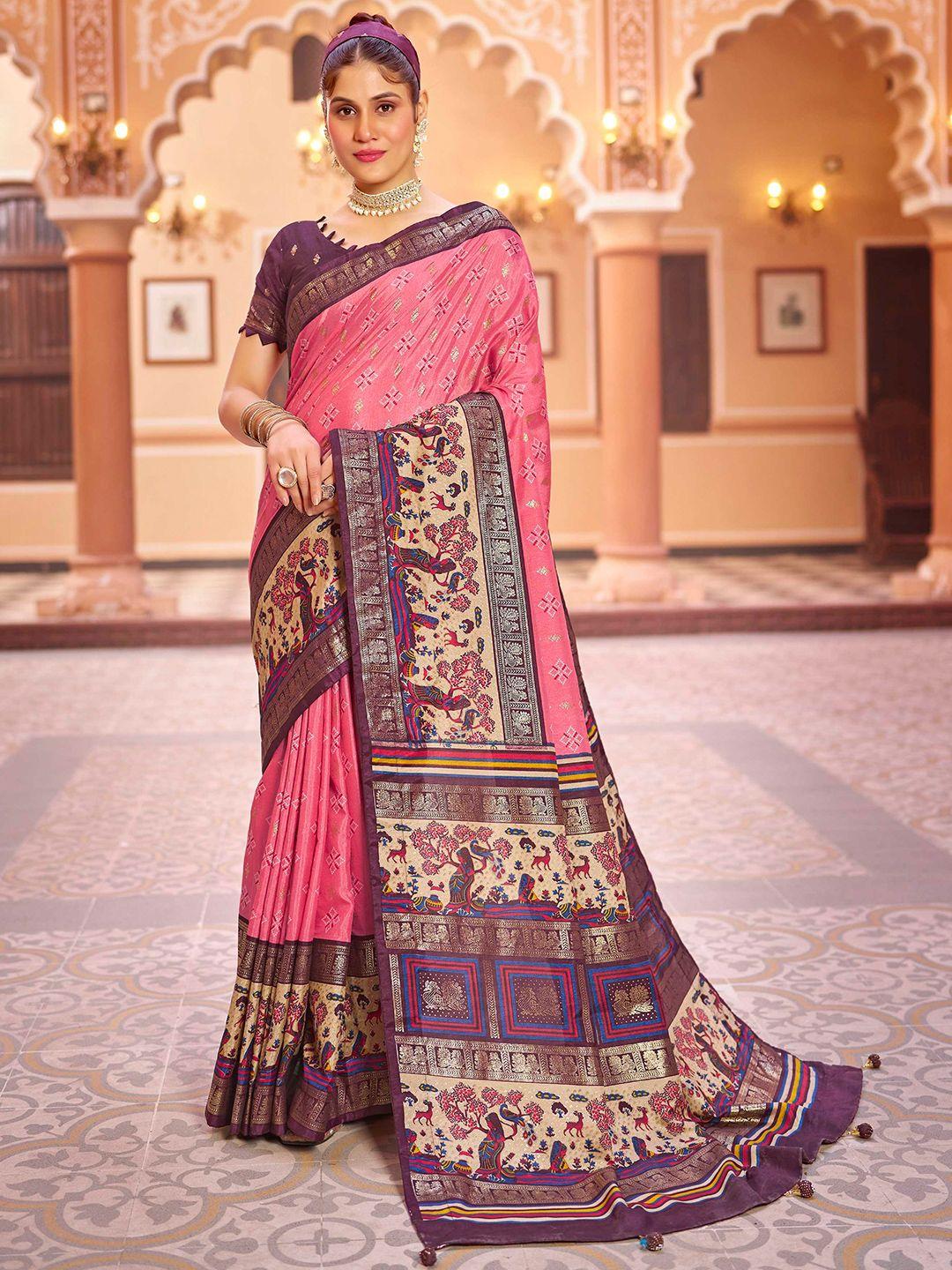 mitera ethnic motifs silk banarasi saree