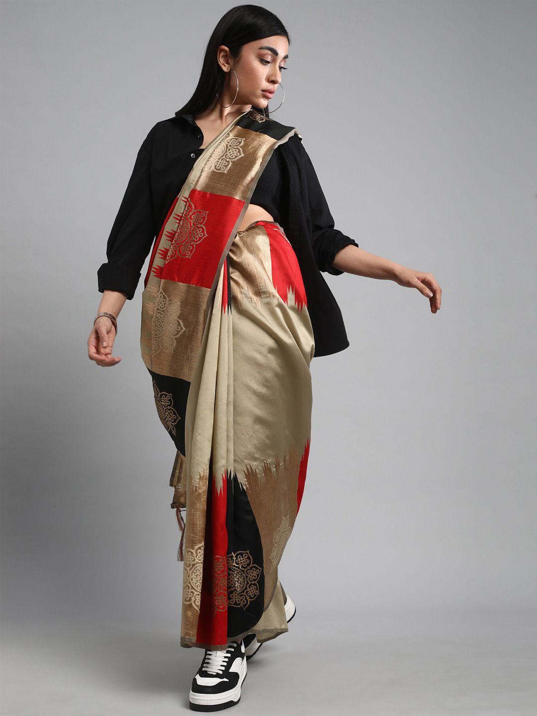 mitera ethnic motifs woven design banarasi saree