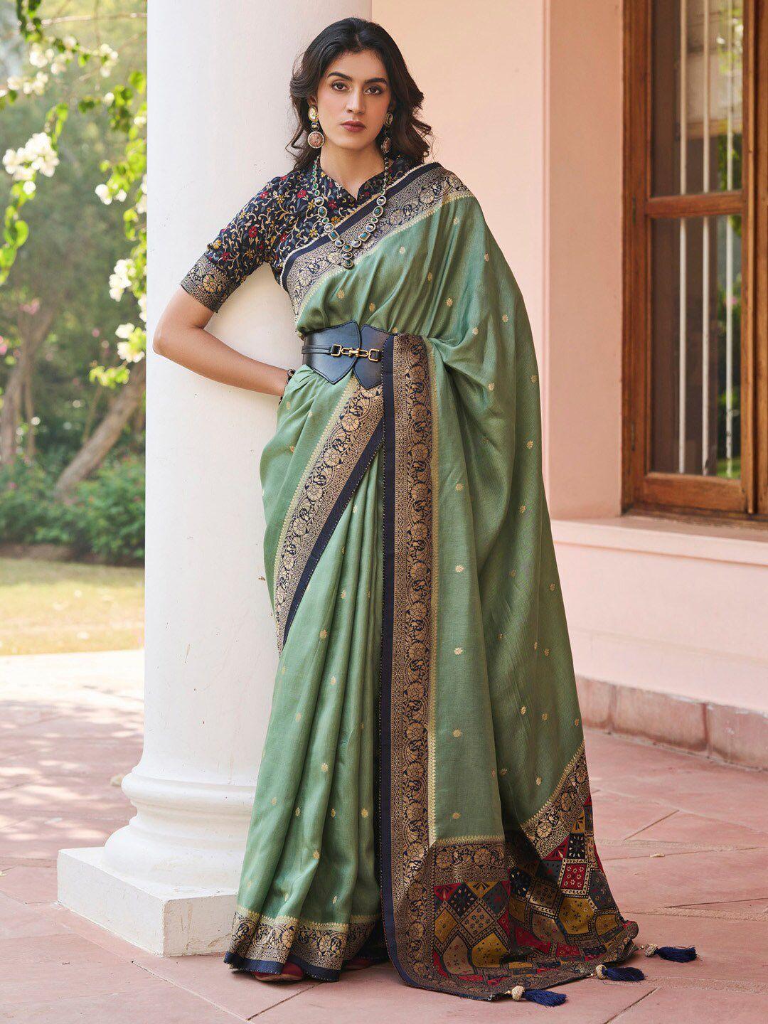 mitera ethnic motifs woven design banarasi saree