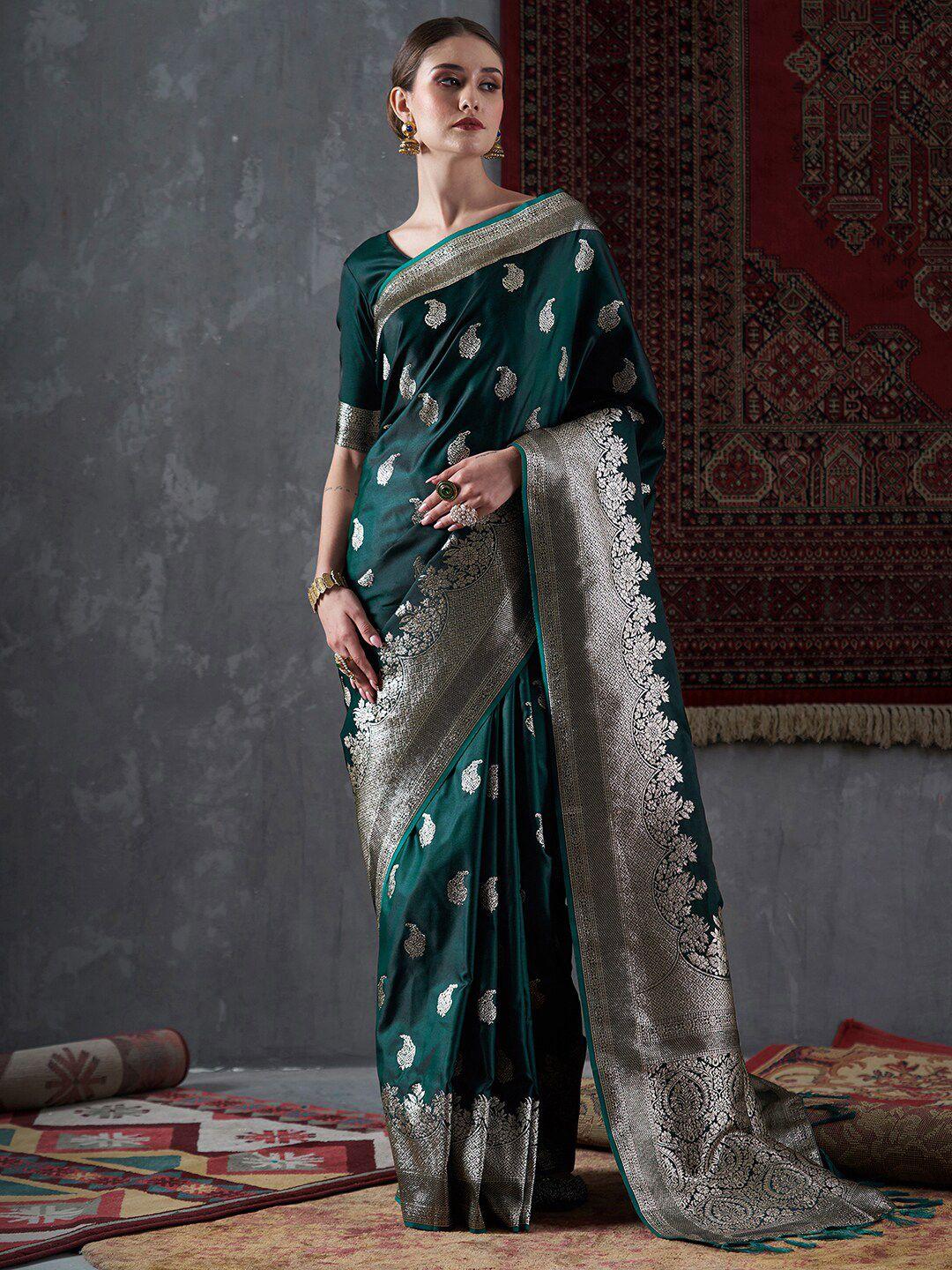 mitera ethnic motifs woven design satin banarasi saree