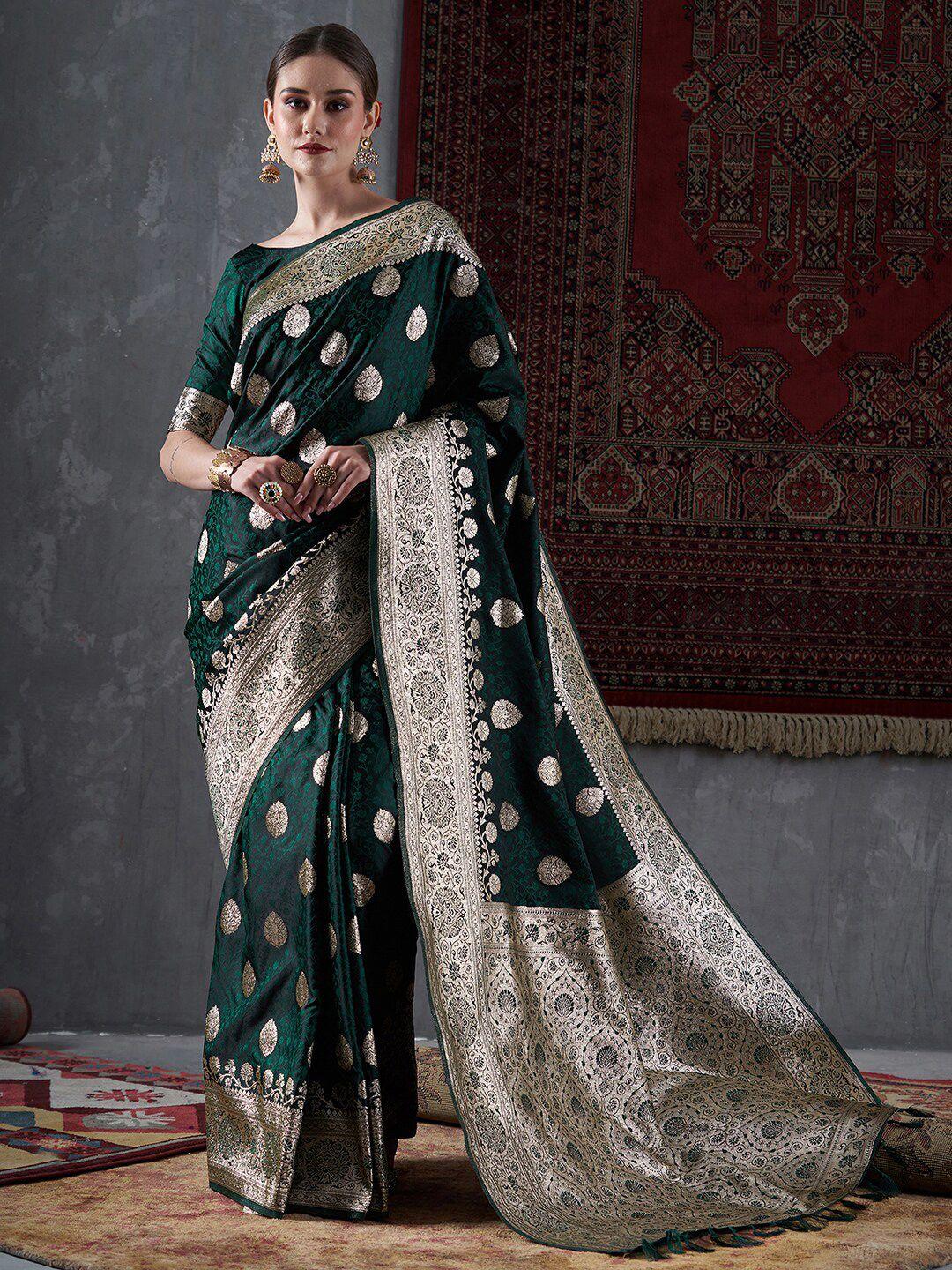 mitera ethnic motifs woven design satin banarasi saree