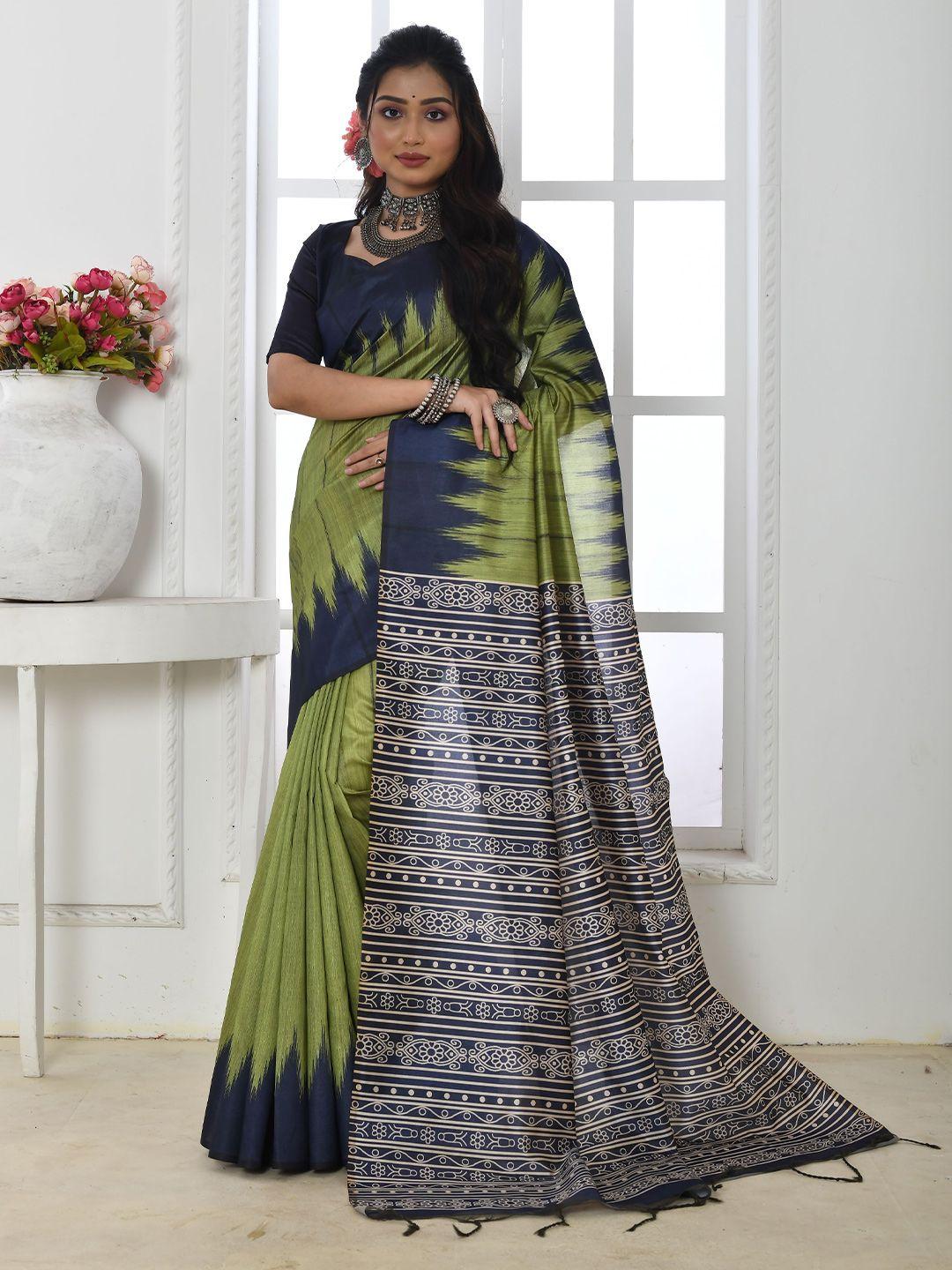 mitera ethnic motifs woven design tussar saree