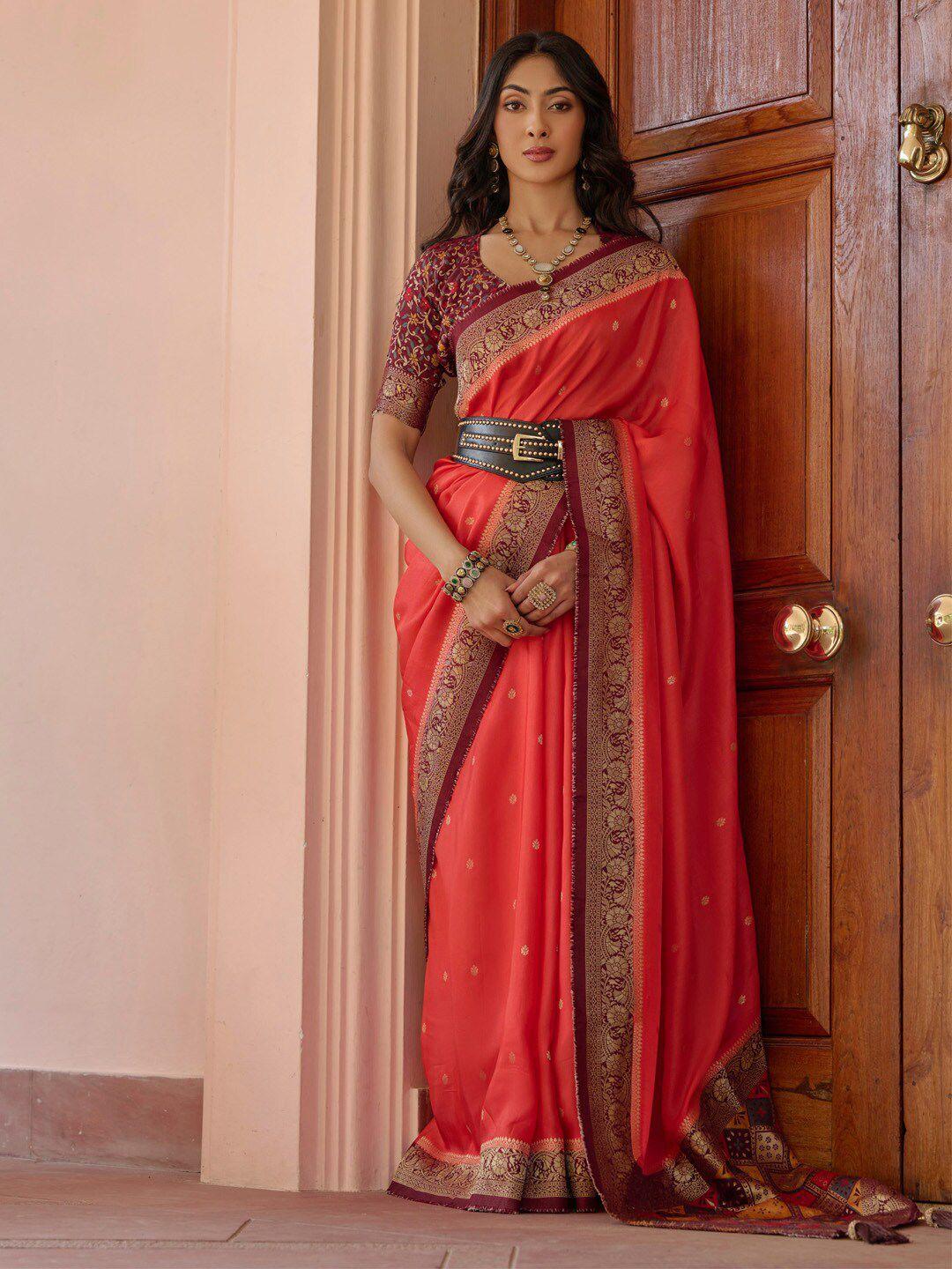 mitera ethnic motifs woven design zari banarasi saree