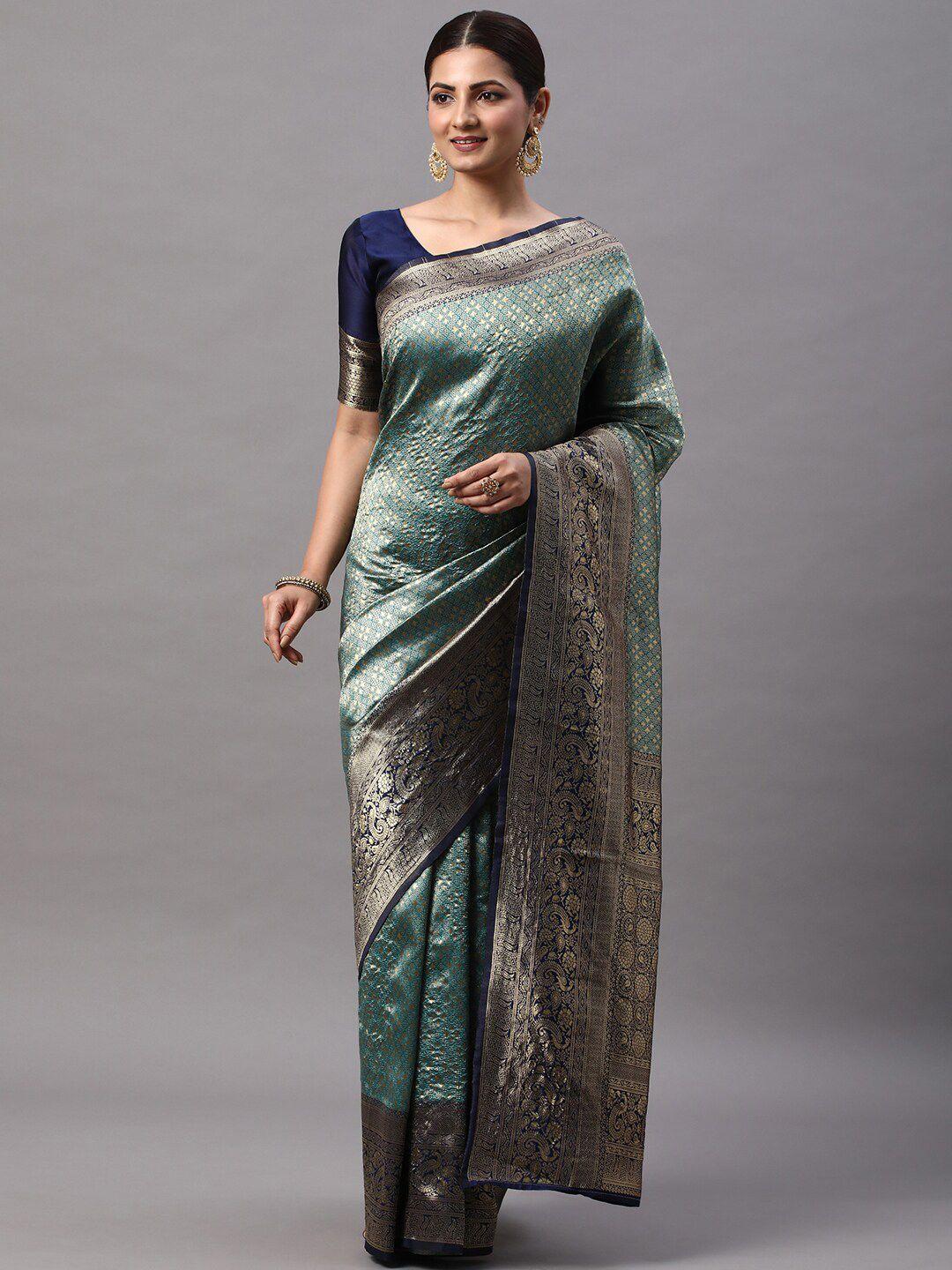 mitera ethnic motifs woven design zari detail kanjeevaram saree