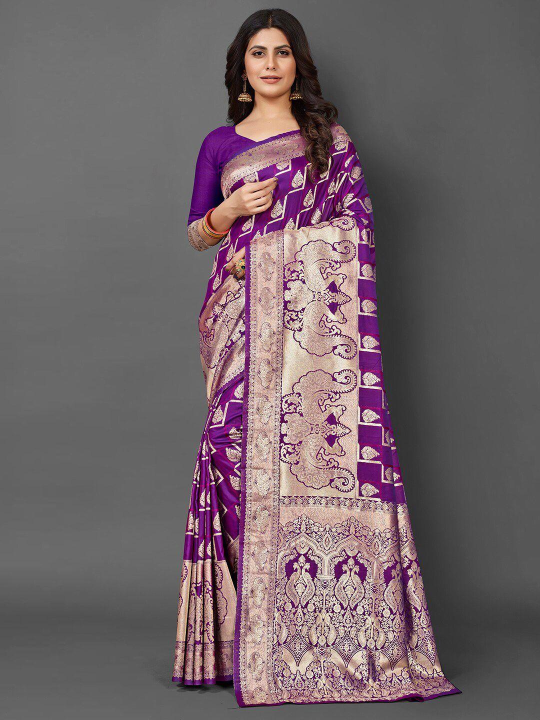 mitera ethnic motifs woven design zari kanjeevaram saree