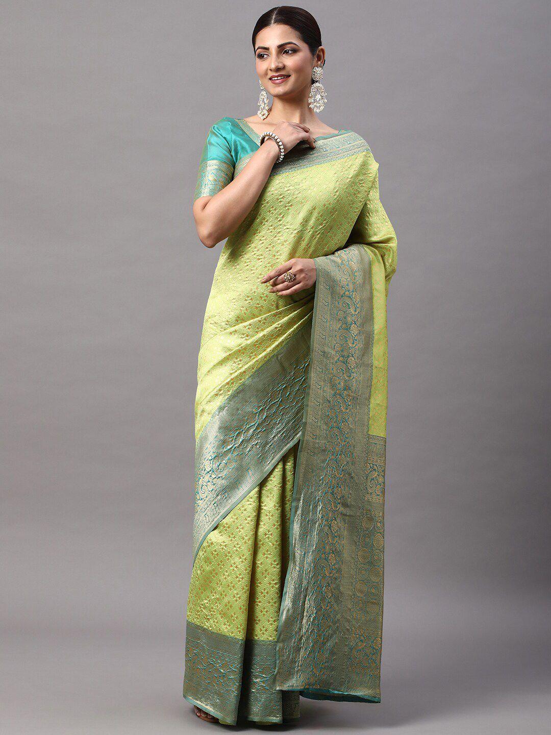 mitera ethnic motifs woven design zari kanjeevaram saree