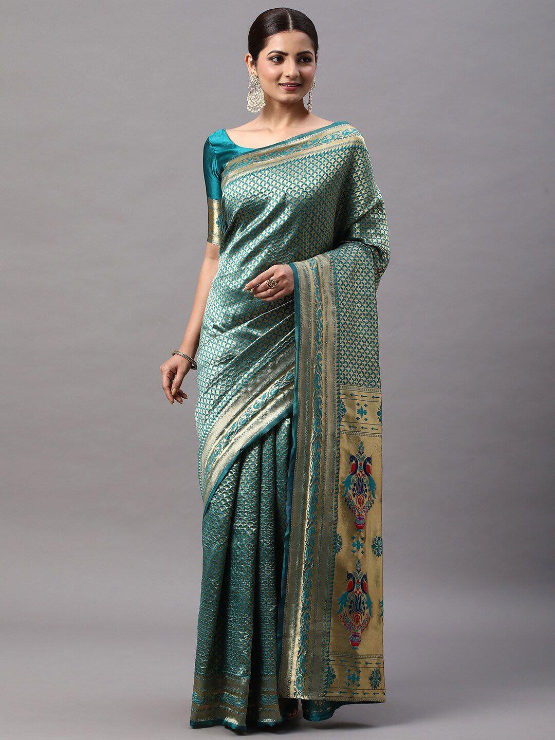 mitera ethnic motifs woven design zari kanjeevaram saree