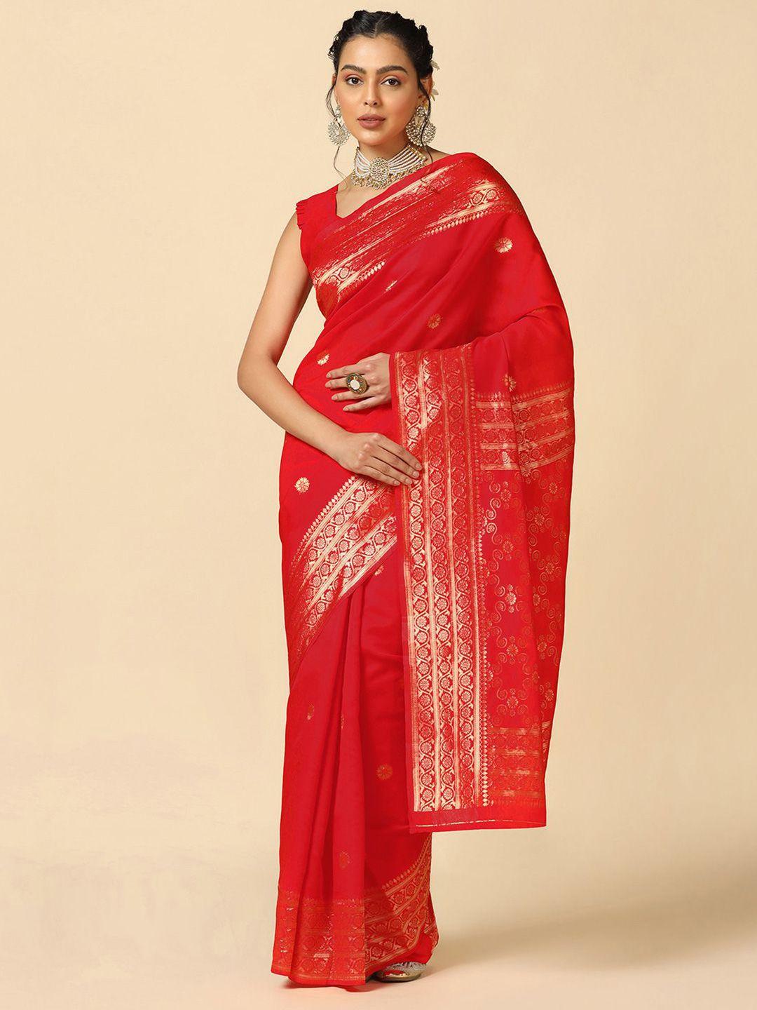 mitera ethnic motifs woven design zari poly silk jacquard banarasi saree