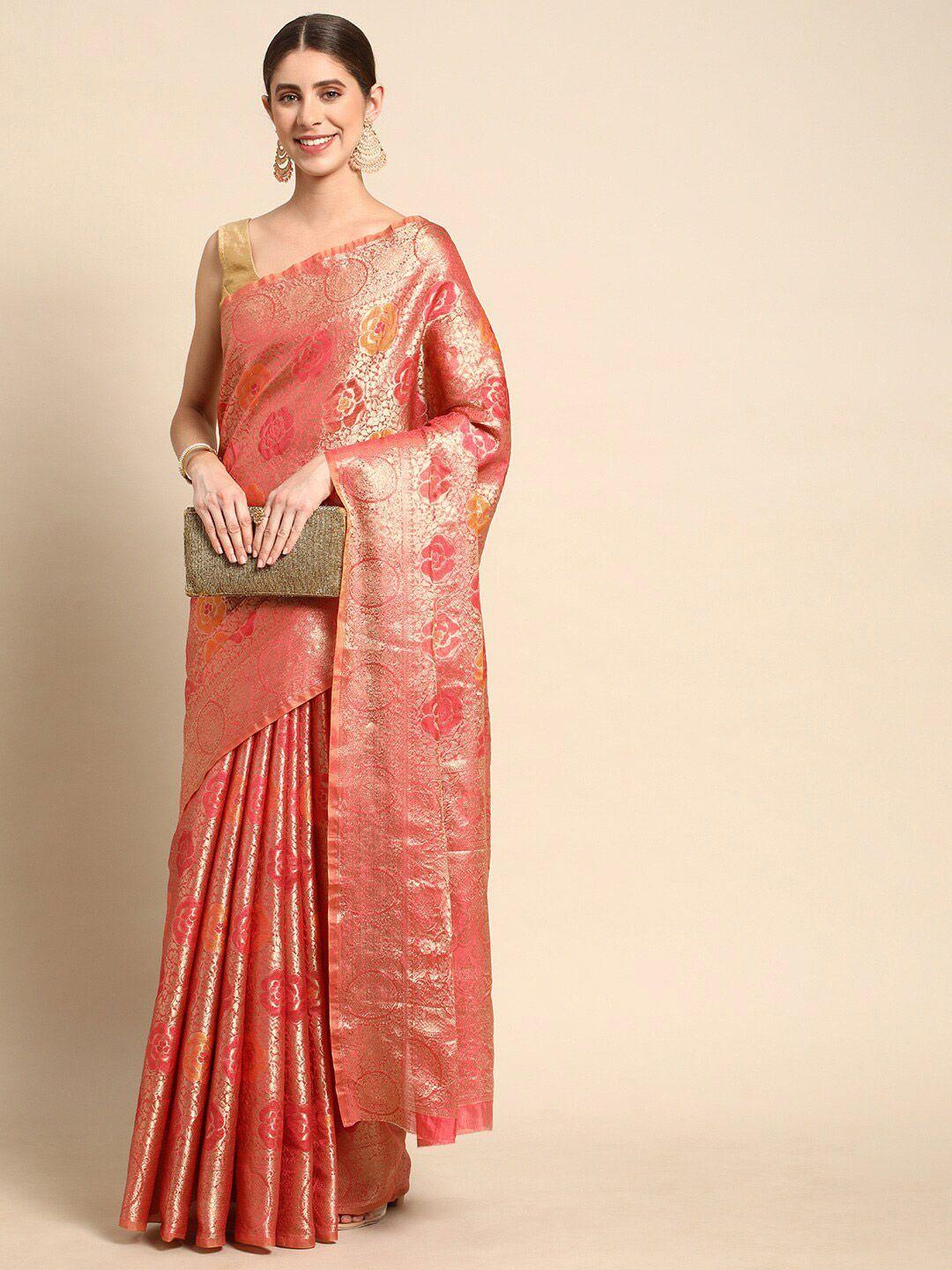 mitera ethnic motifs woven design zari saree