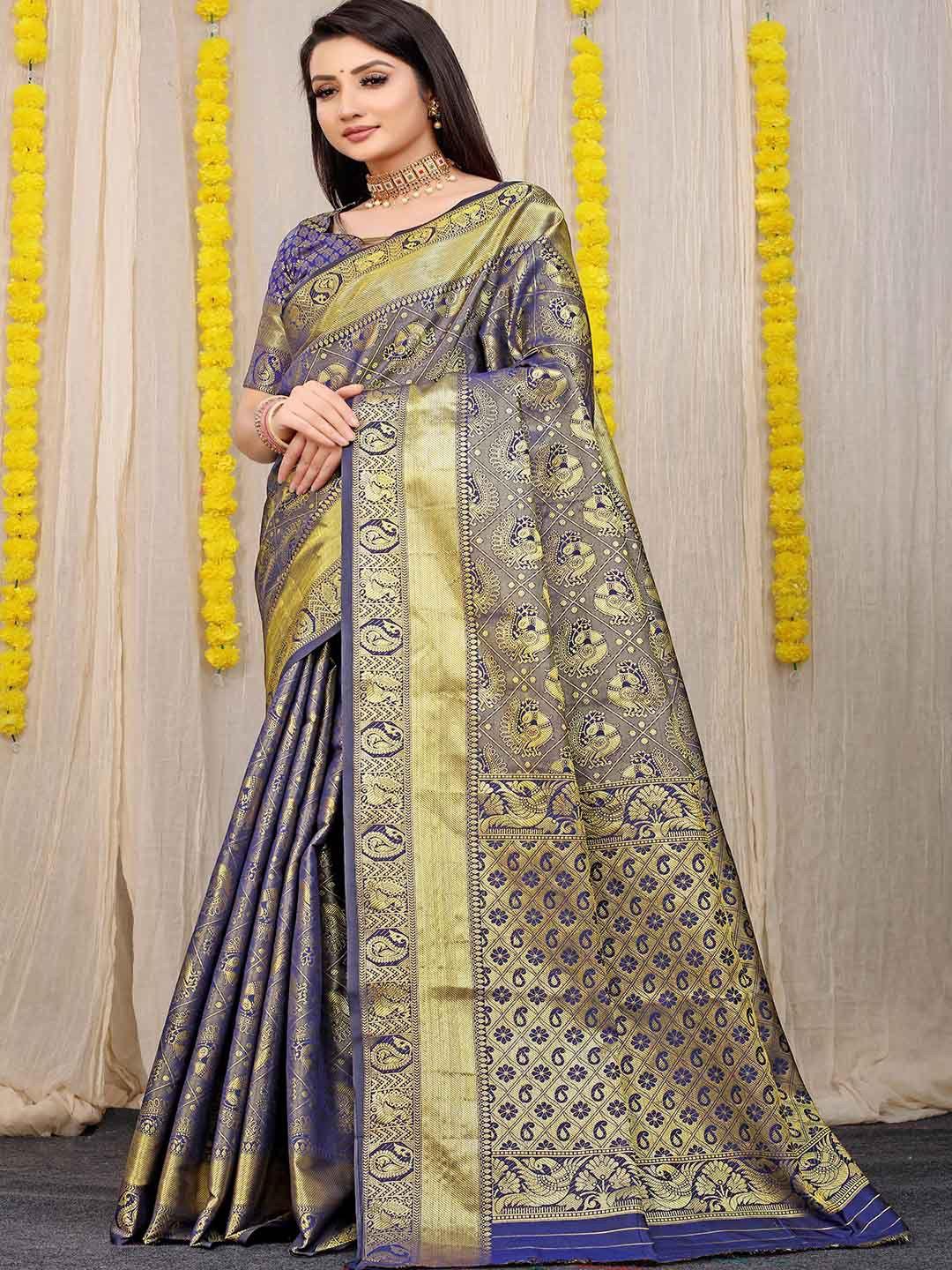 mitera ethnic motifs woven design zari saree