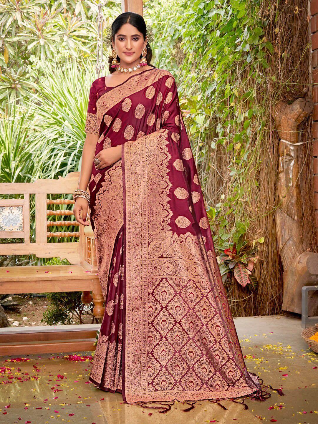 mitera ethnic motifs woven design zari saree