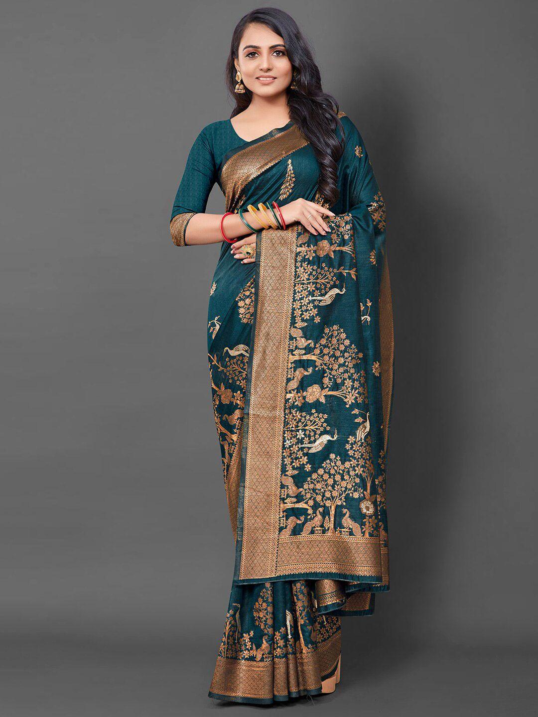 mitera ethnic motifs woven design zari silk blend banarasi saree