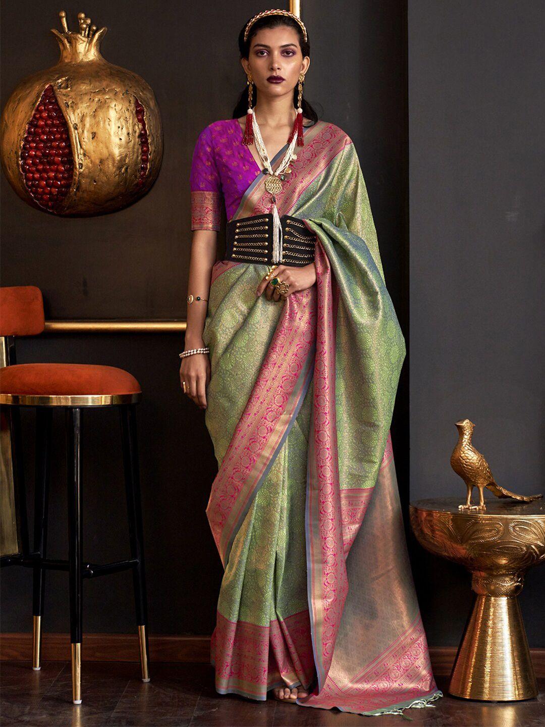 mitera ethnic motifs woven design zari silk blend banarasi saree