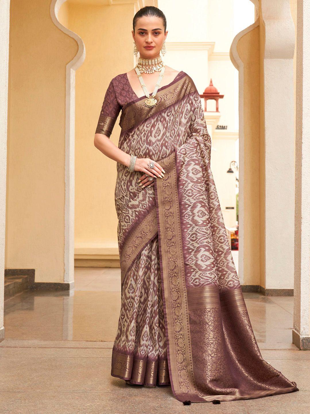 mitera ethnic motifs woven design zari sungudi saree