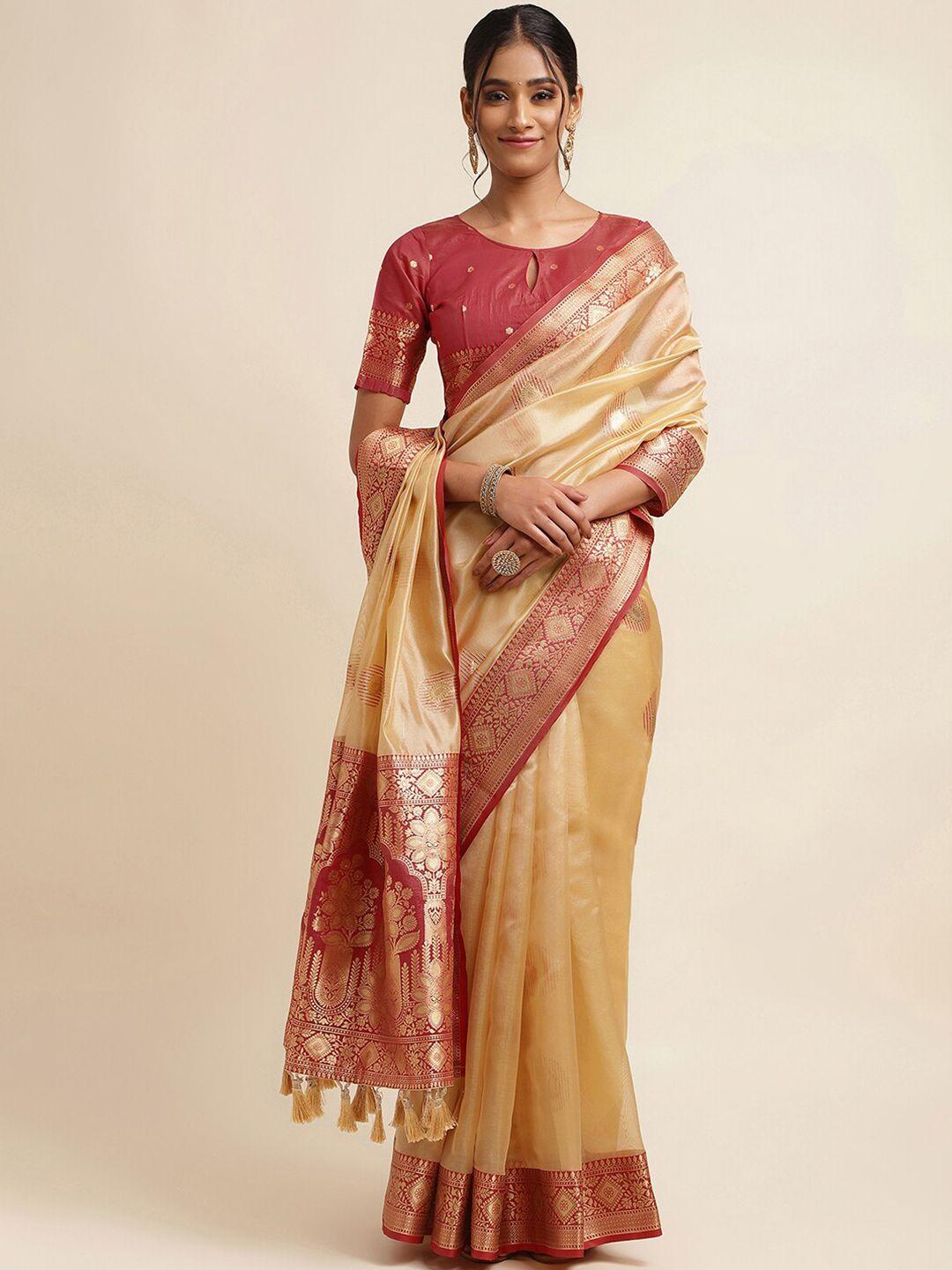 mitera ethnic motifs woven design zari tissue banarasi saree