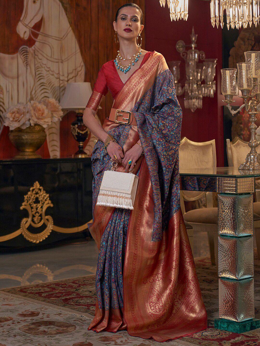 mitera ethnic motifs zari kanjeevaram saree