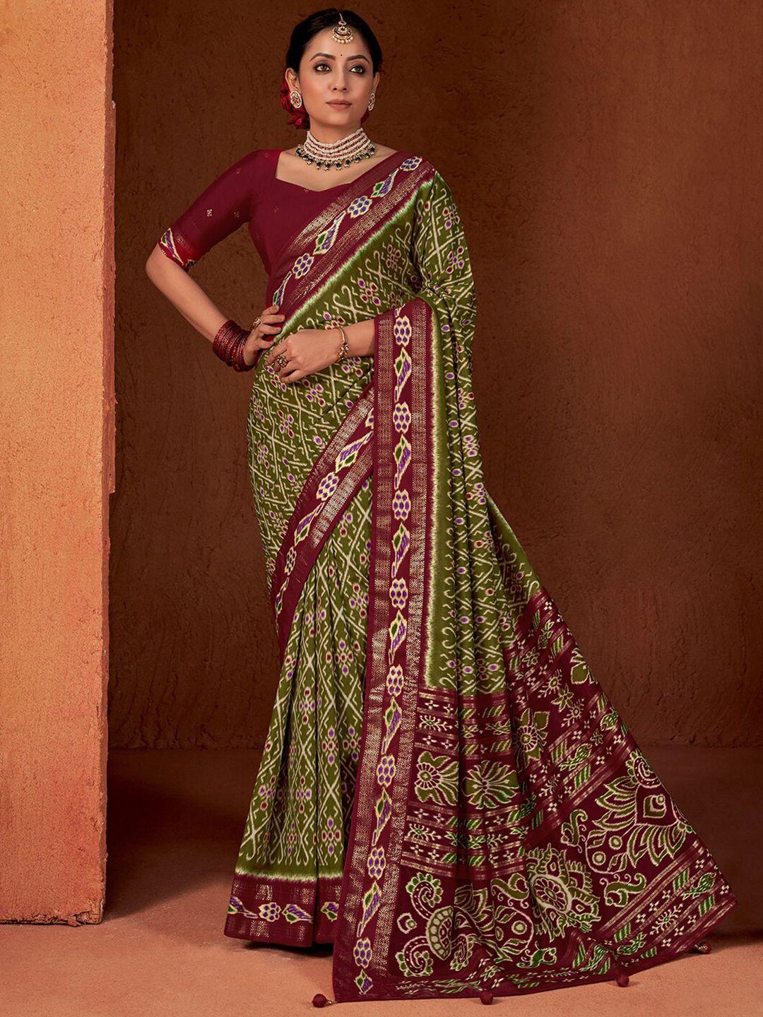 mitera ethnic motifs zari pure silk pochampally saree