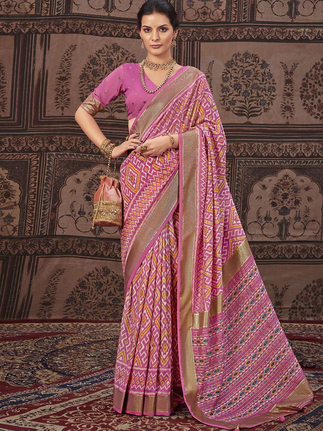 mitera ethnic motifs zari pure silk pochampally saree