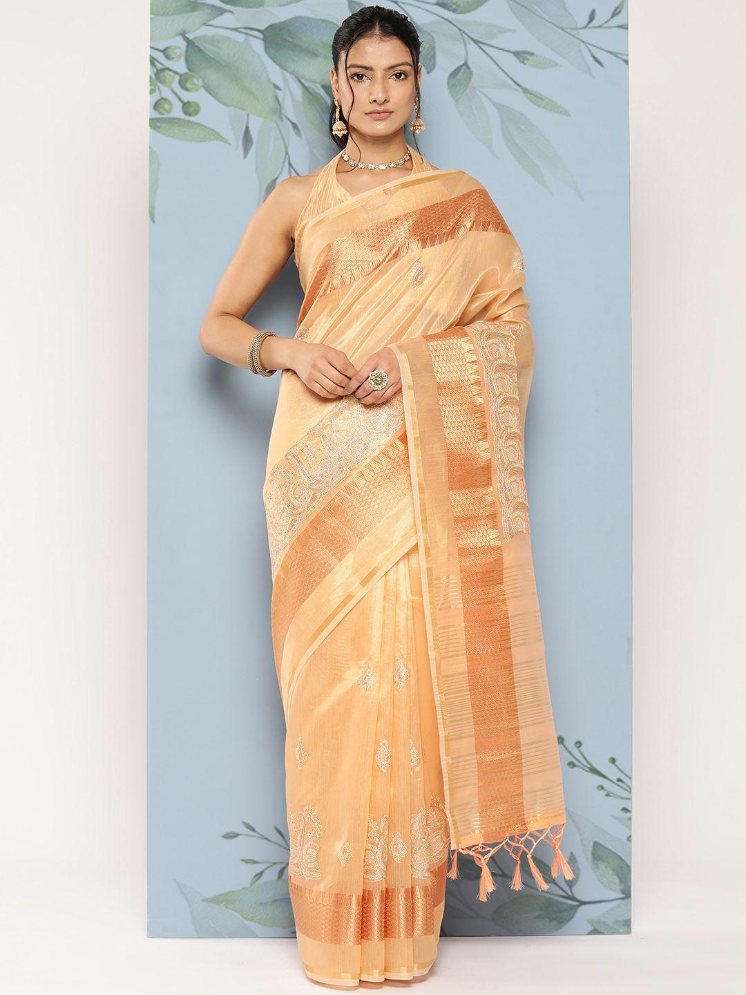 mitera ethnic motifs zari saree