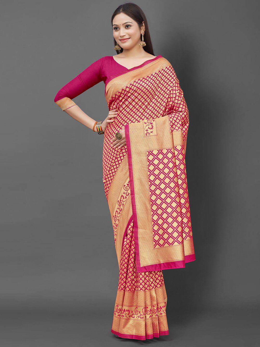 mitera ethnic motifs zari silk blend banarasi saree