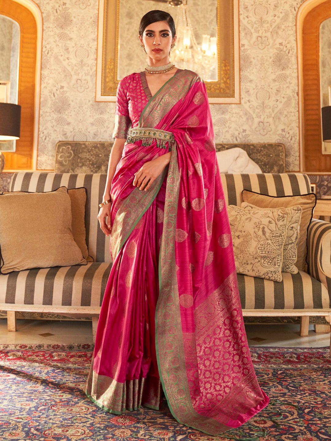 mitera ethnic motifs zari silk blend banarasi saree