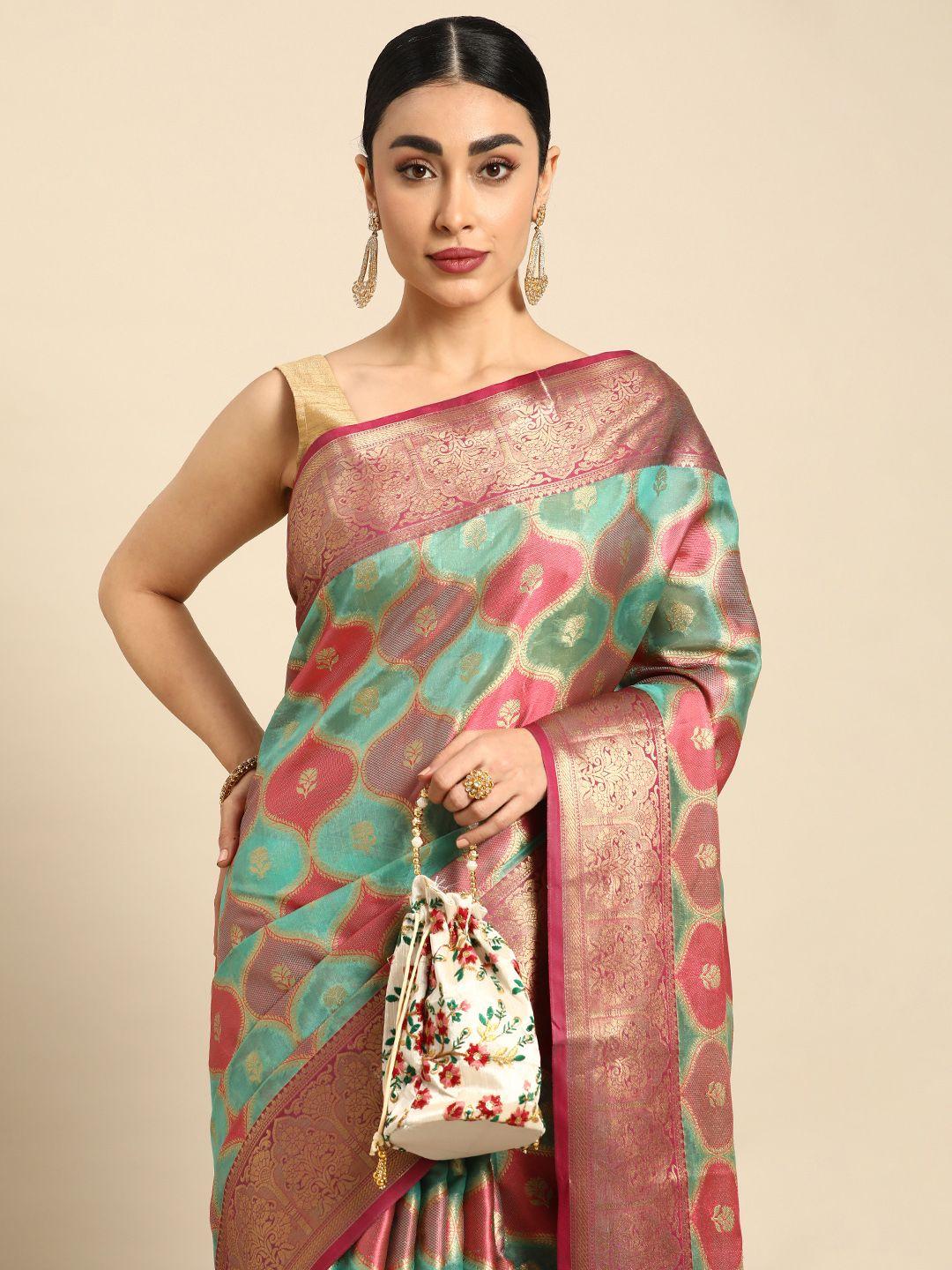 mitera ethnic motifs zari silk blend saree