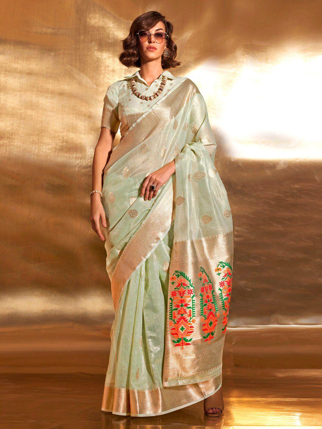 mitera ethnic motifs zari tissue banarasi saree