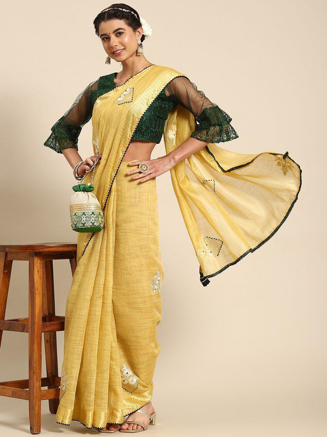 mitera floral embroidered saree