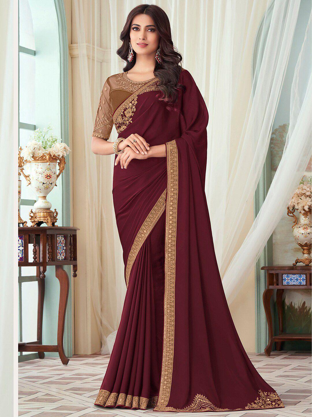 mitera floral embroidered saree