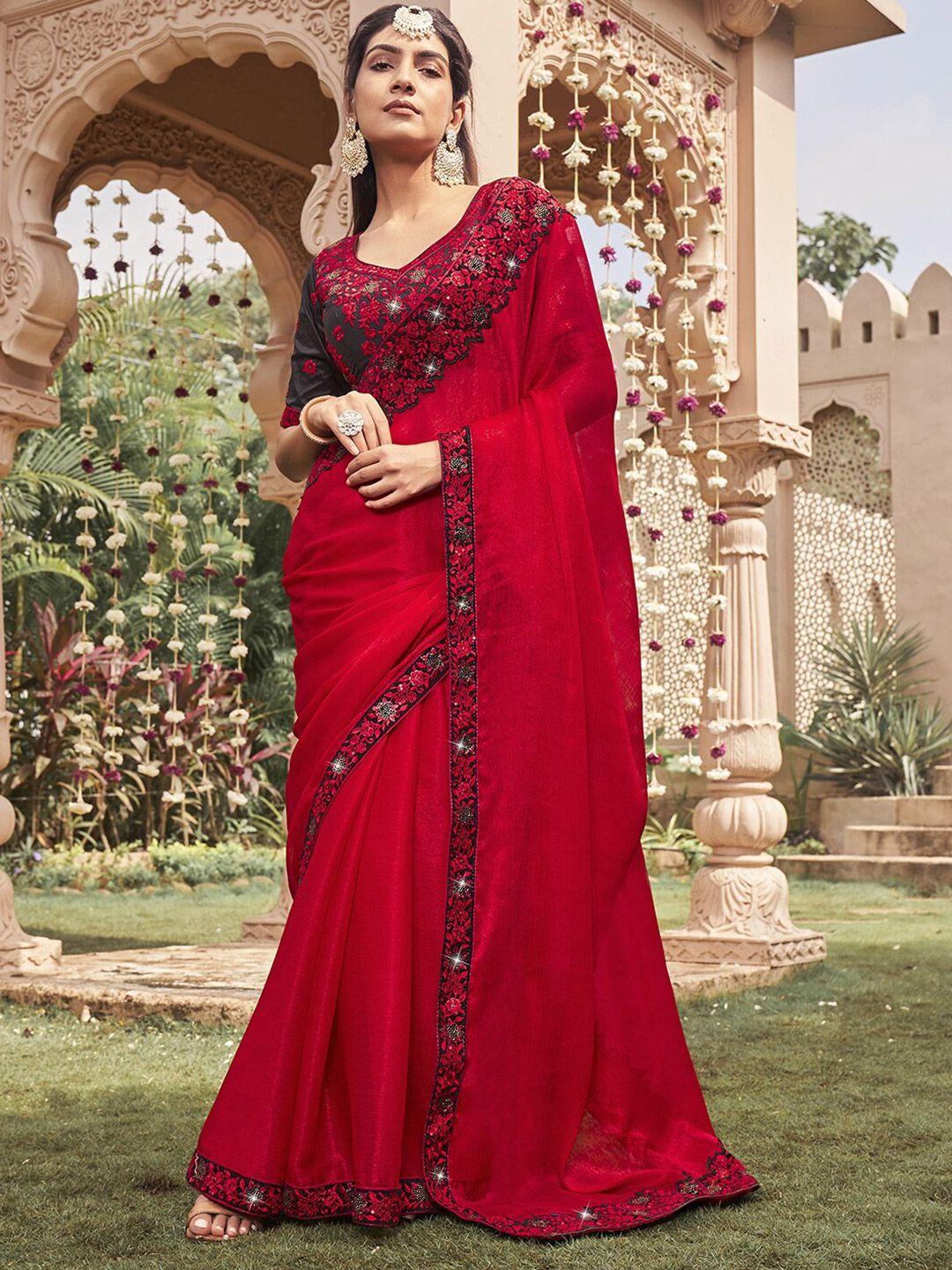 mitera floral embroidered saree