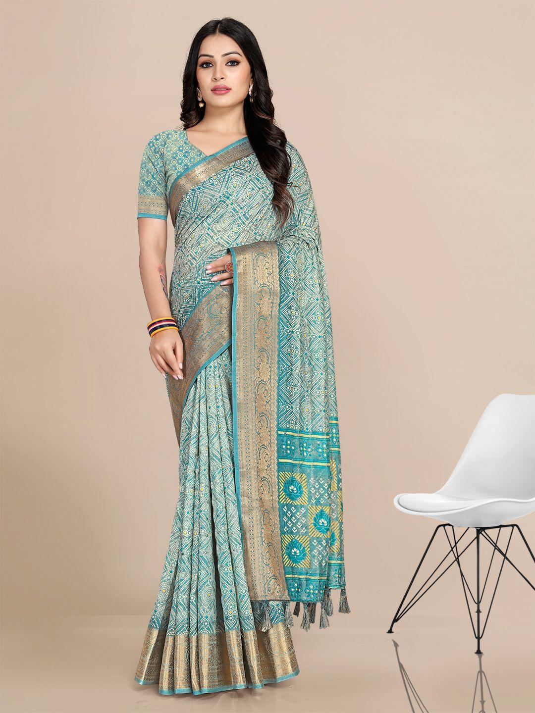 mitera floral embroidered silk blend banarasi saree