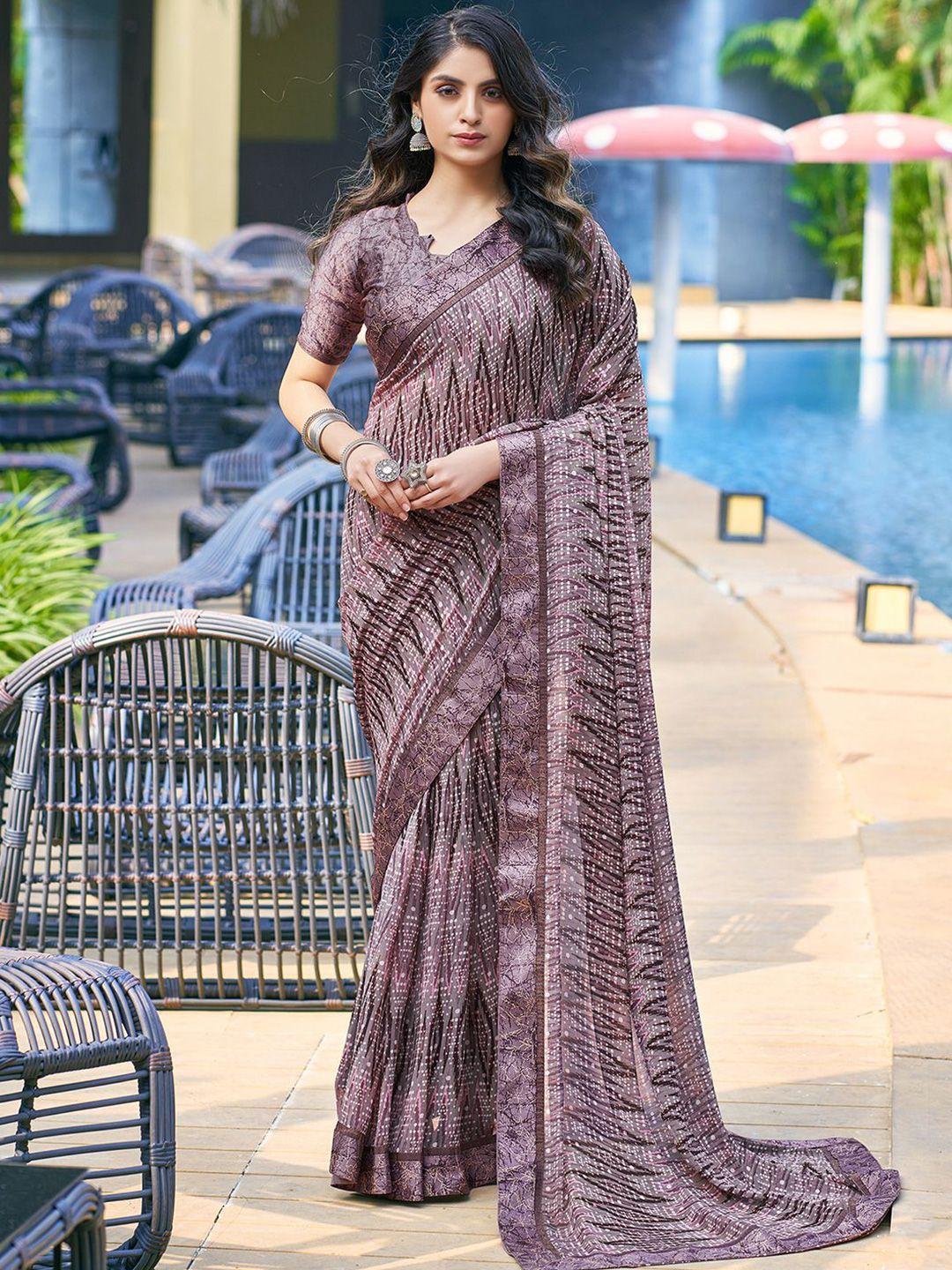 mitera floral printed & lace saree