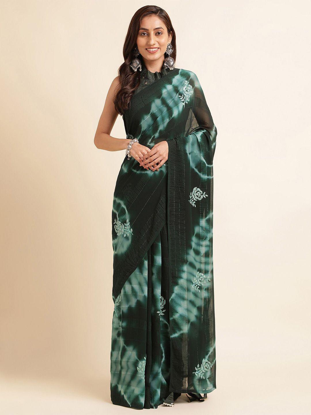 mitera floral printed pure georgette saree