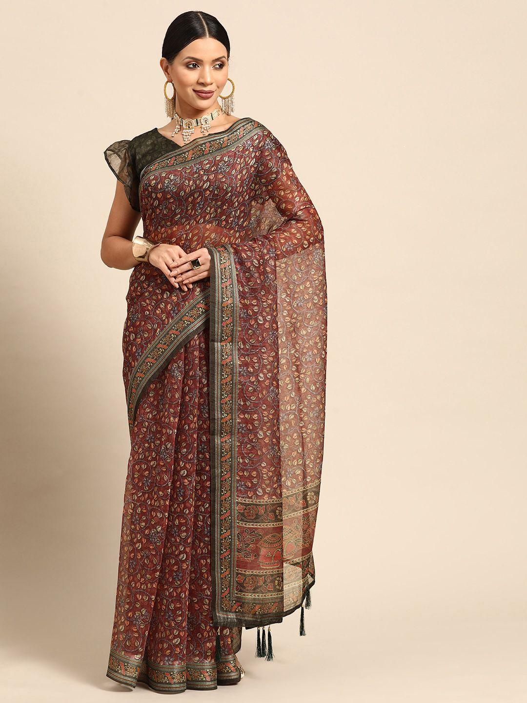 mitera floral printed saree