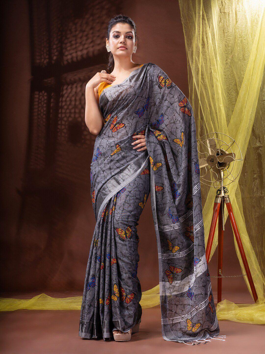 mitera floral pure cotton handloom saree