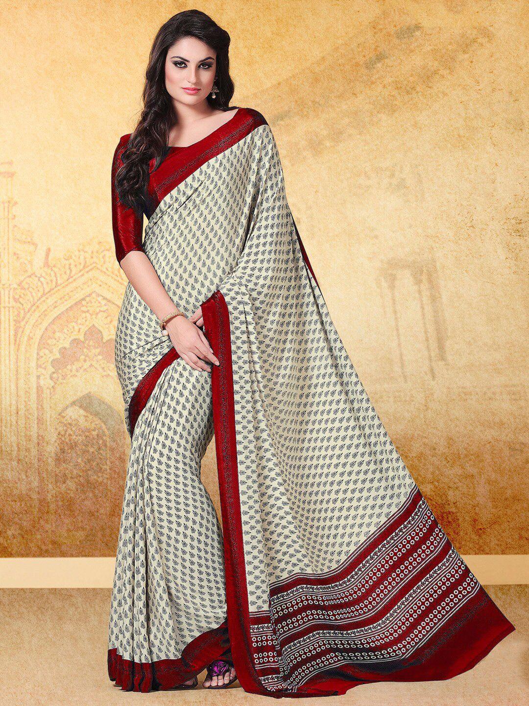 mitera floral pure crepe bagru saree