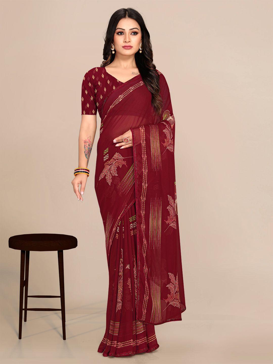 mitera floral pure georgette banarasi saree