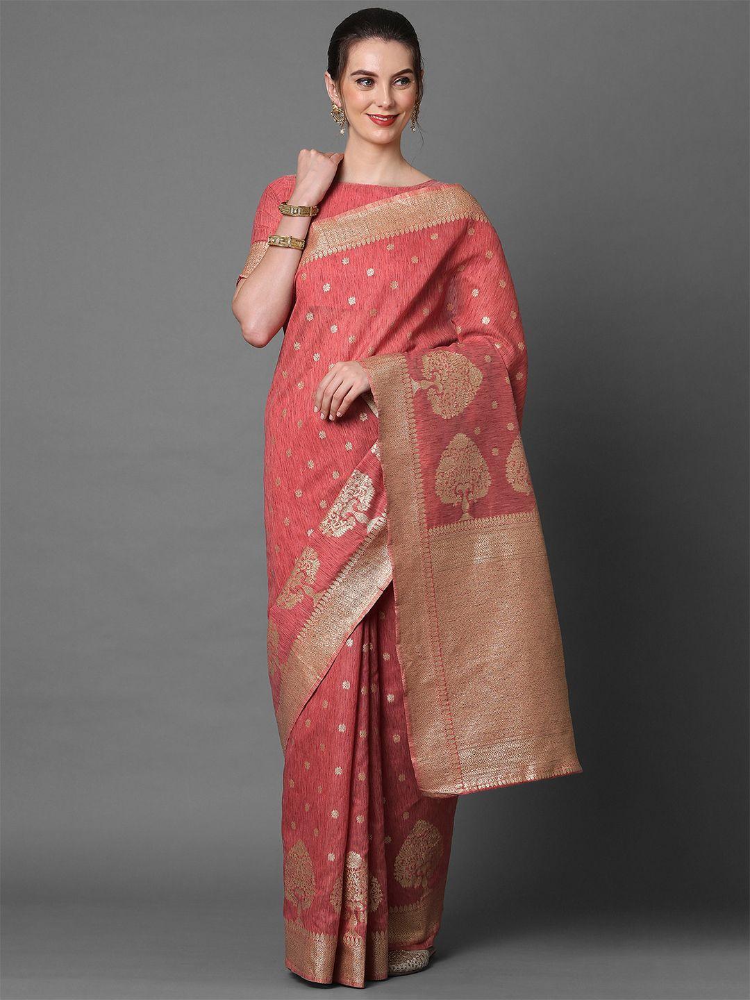 mitera floral woven design zari banarasi saree