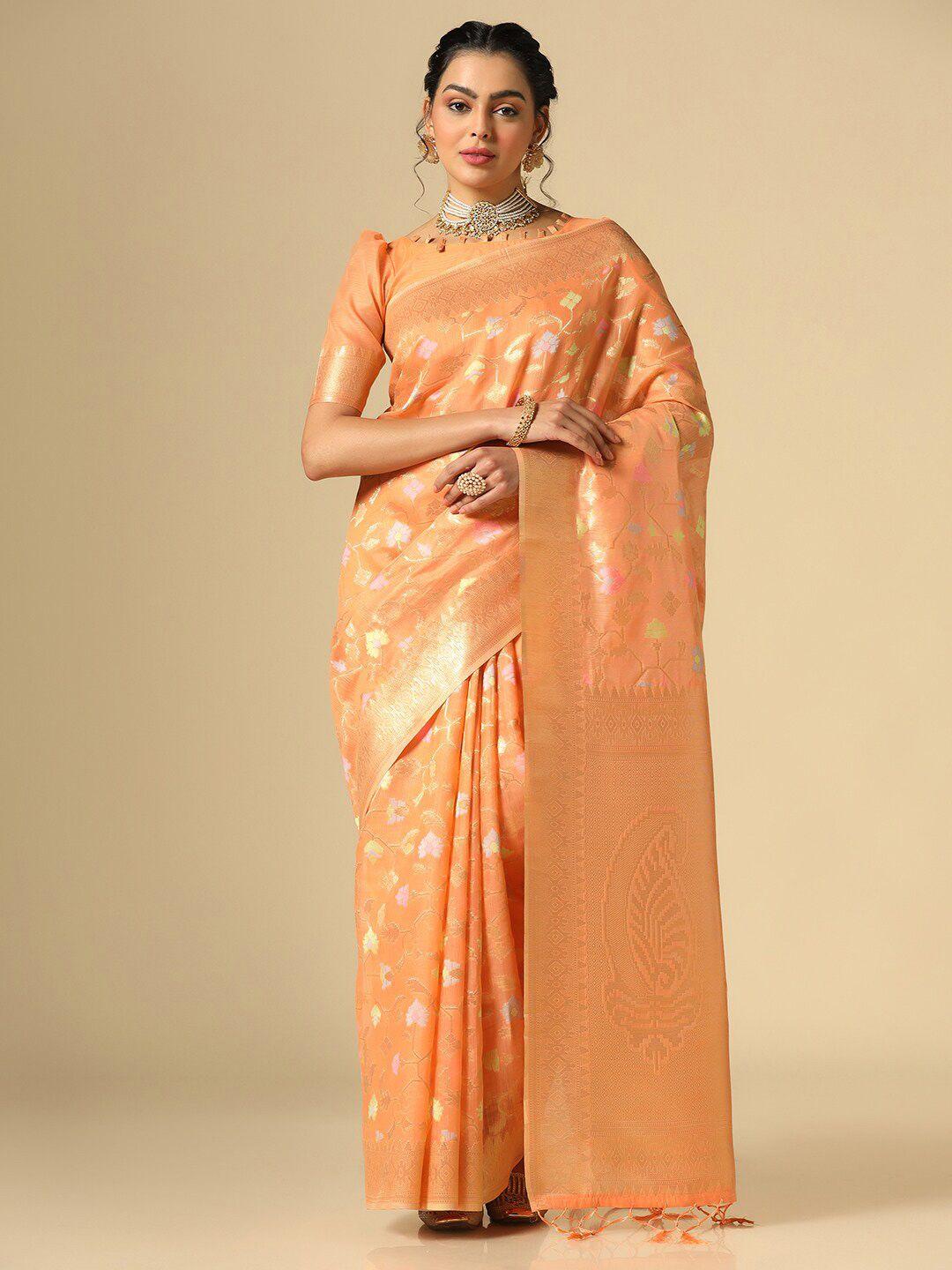 mitera floral woven design zari banarasi saree