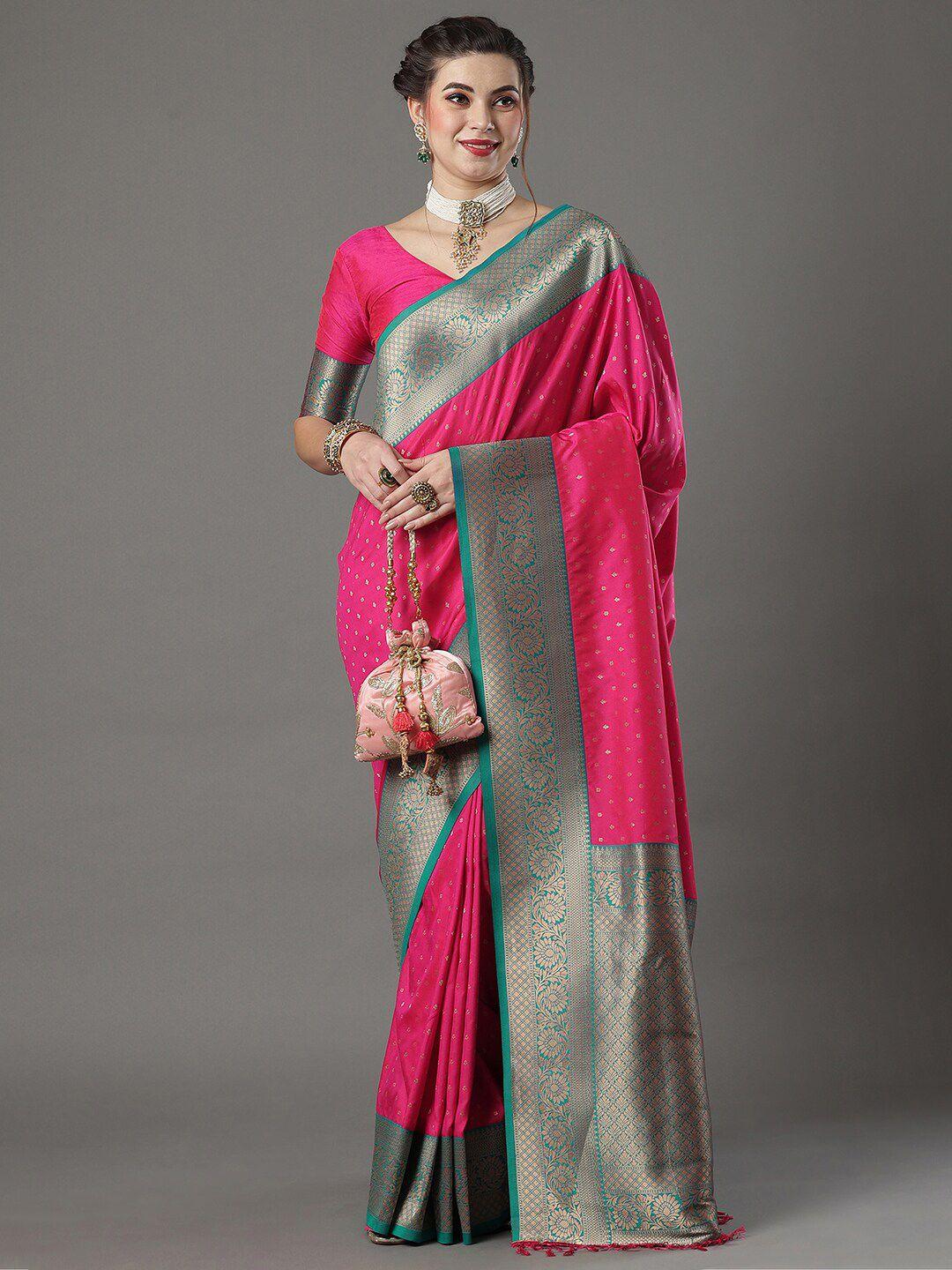 mitera floral woven design zari banarasi saree